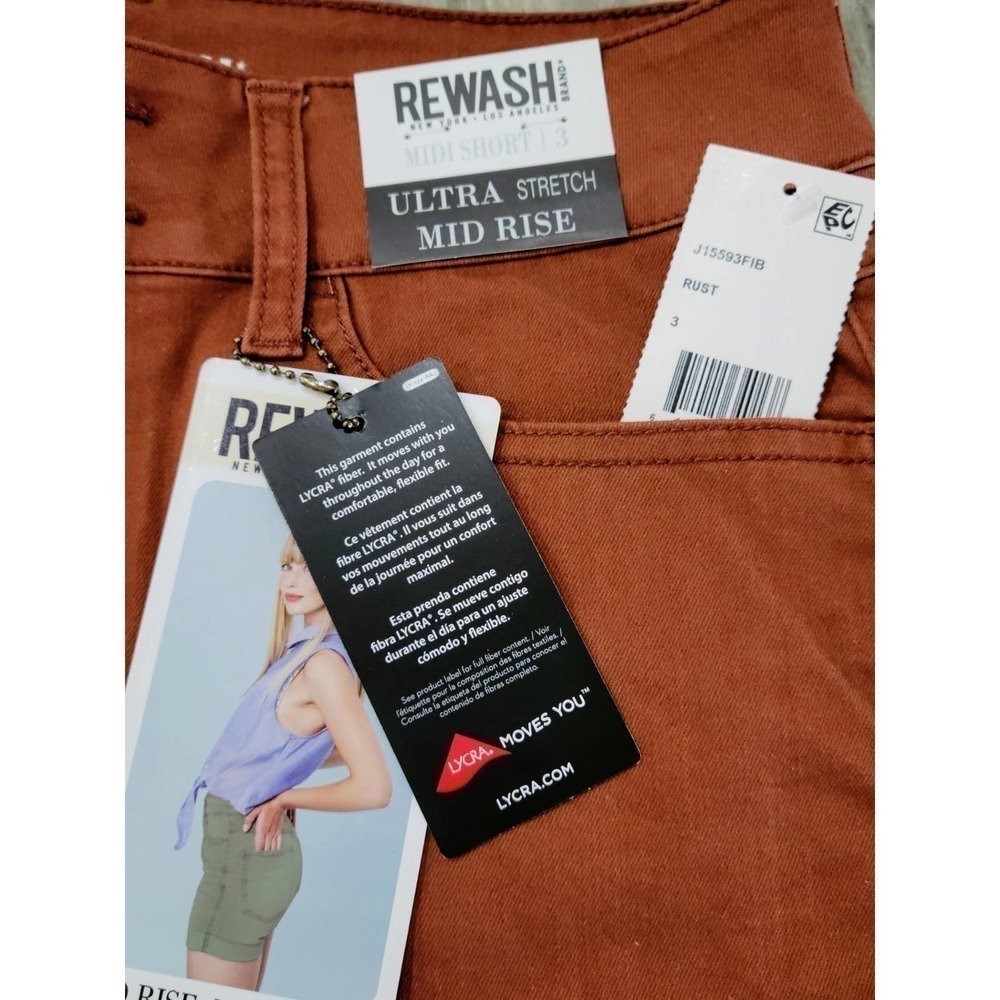 Rewash Rust Mom Shorts Mid Rise Cuffed Denim NWT - Picture 6 of 12